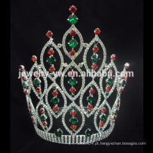Alibaba venda quente alta grande representação grande cristal ronda tiara coroa